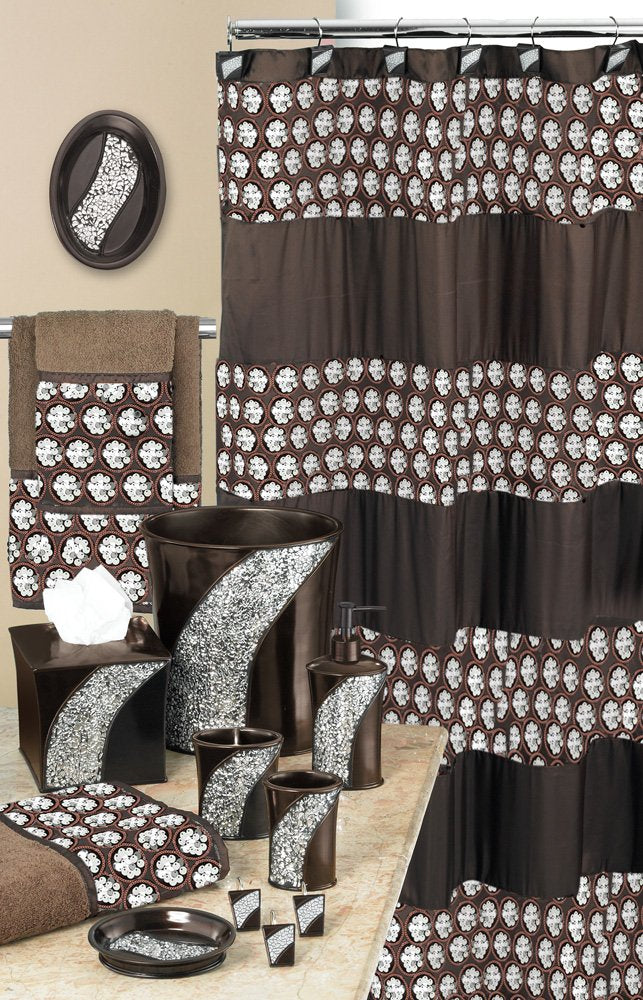 Popular Bath 839036 Sinatra Shower Curtain,Oil Rubbed Bronze,Shower-Curtains