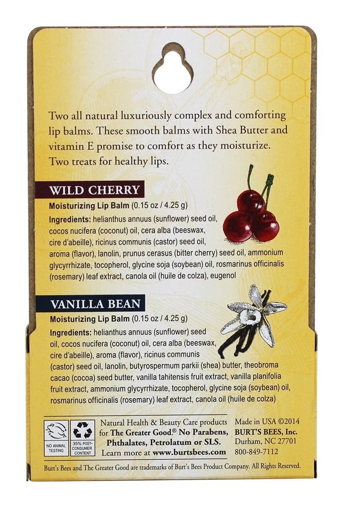 Wild Cherry & Vanilla Bean Moisturizing Lip Balm Twin Pack