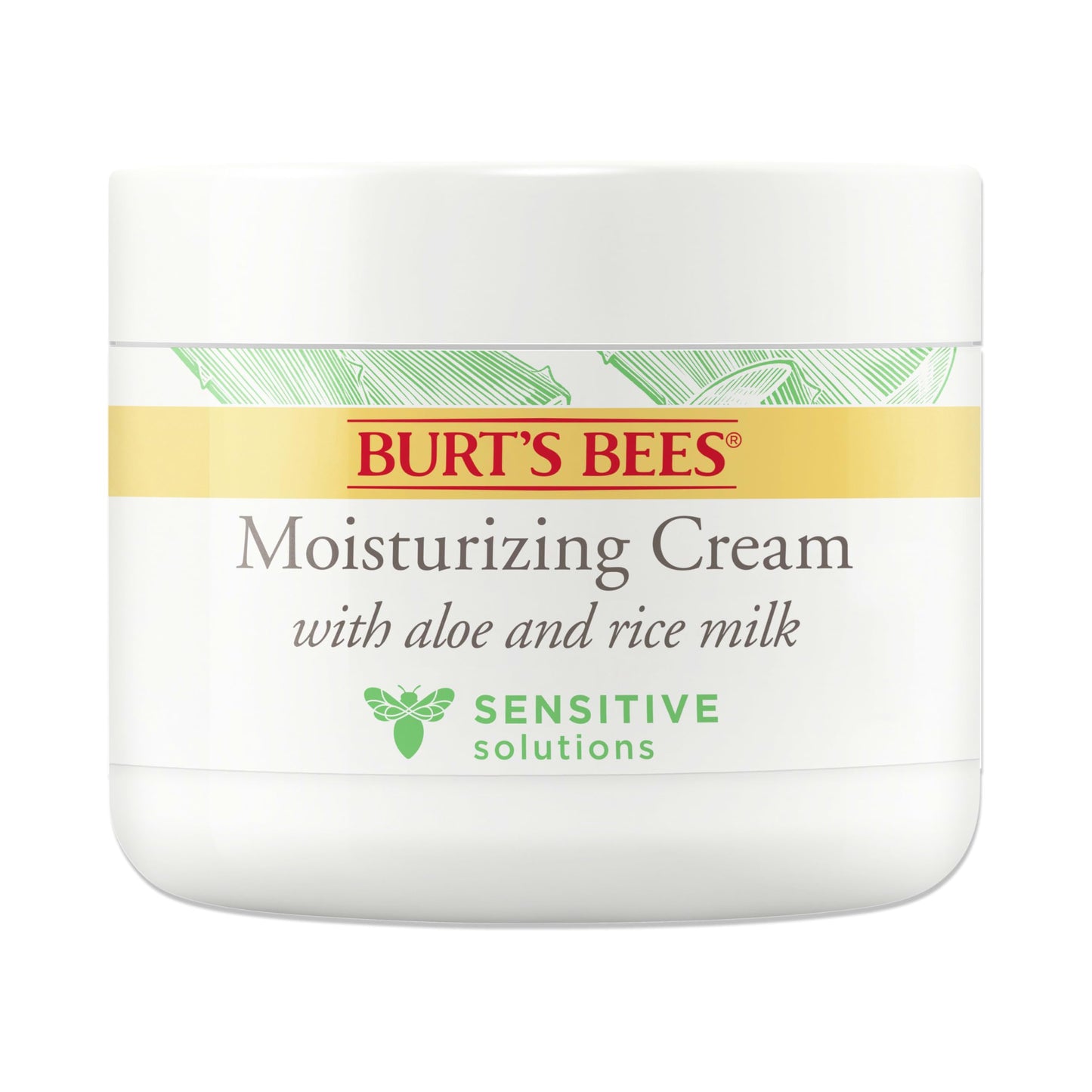 Burt's Bees Sensitive Moisturizing Cream, With Aloe Vera and Rice Milk, Face Moisturizer for Sensitive Skin, 98.8 Percent Natural Origin Skin Care, 3