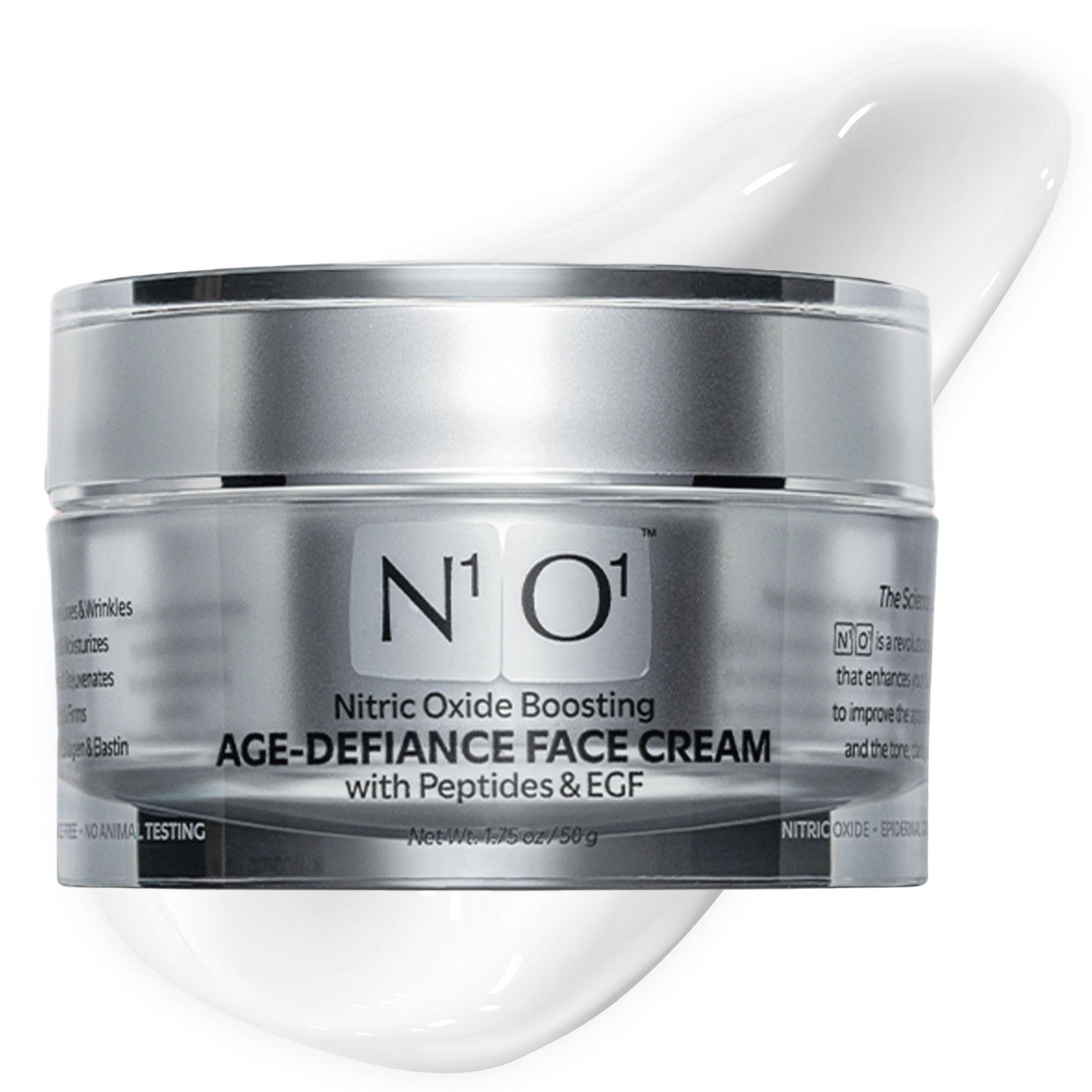 N1O1 Moisturizer Face Cream - Day & Night Face Moisturizer with Nitric Oxide, Peptide Complex, Epidermal Growth Factor - Tightening & Firming Skin