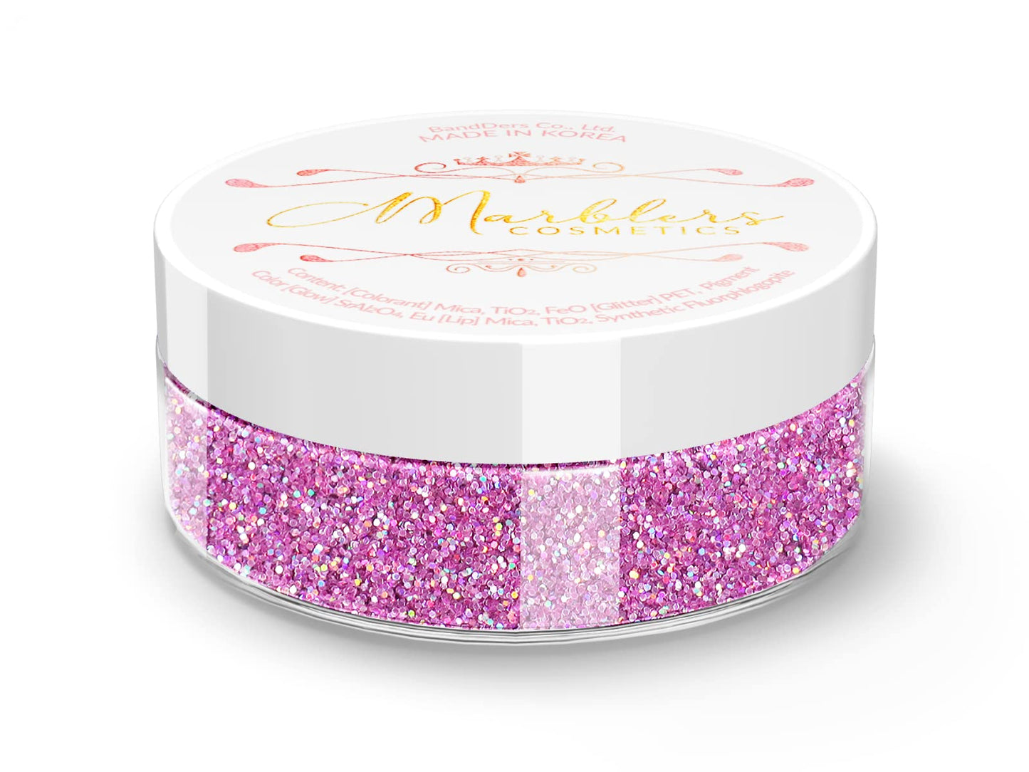 MARBLERS Holographic Face & Body Glitter [Holo Bubblegum] 0.18oz (5g) | Fine | Non-Toxic | Cruelty-Free | Festival, Rave & Party Makeup | Eye, Hair