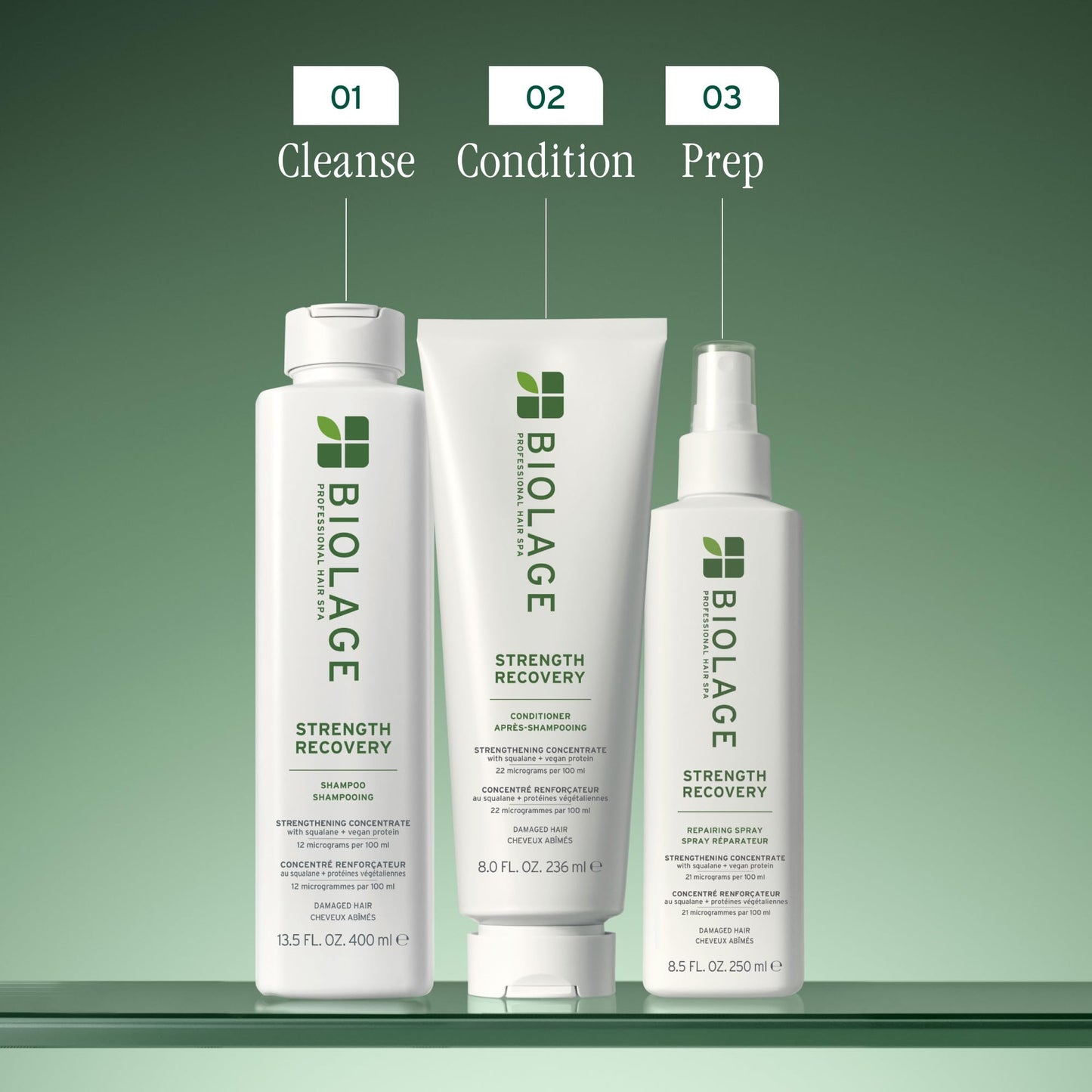 Biolage Strength Recovery Conditioner - Moisturizes & Strengthens Damaged Hair, Softness & Shine, Olive Squalane & Vegan Proteins, Paraben-Free, Vegan
