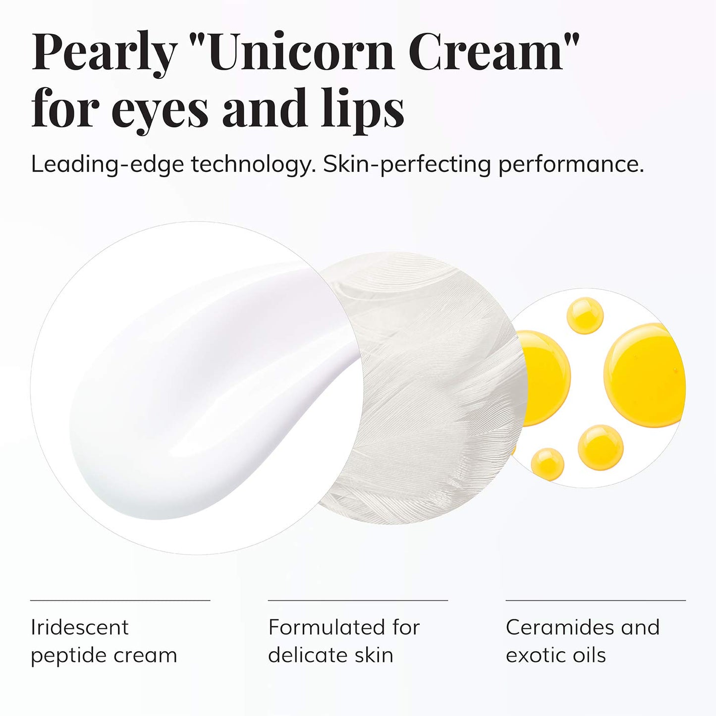 Le Mieux Eye & Lip Cream - Anti Aging Eye and Lip Moisturizer, Peptide-Infused Treatment for Visible Wrinkles & Fine Lines with Kukui Nut Oil