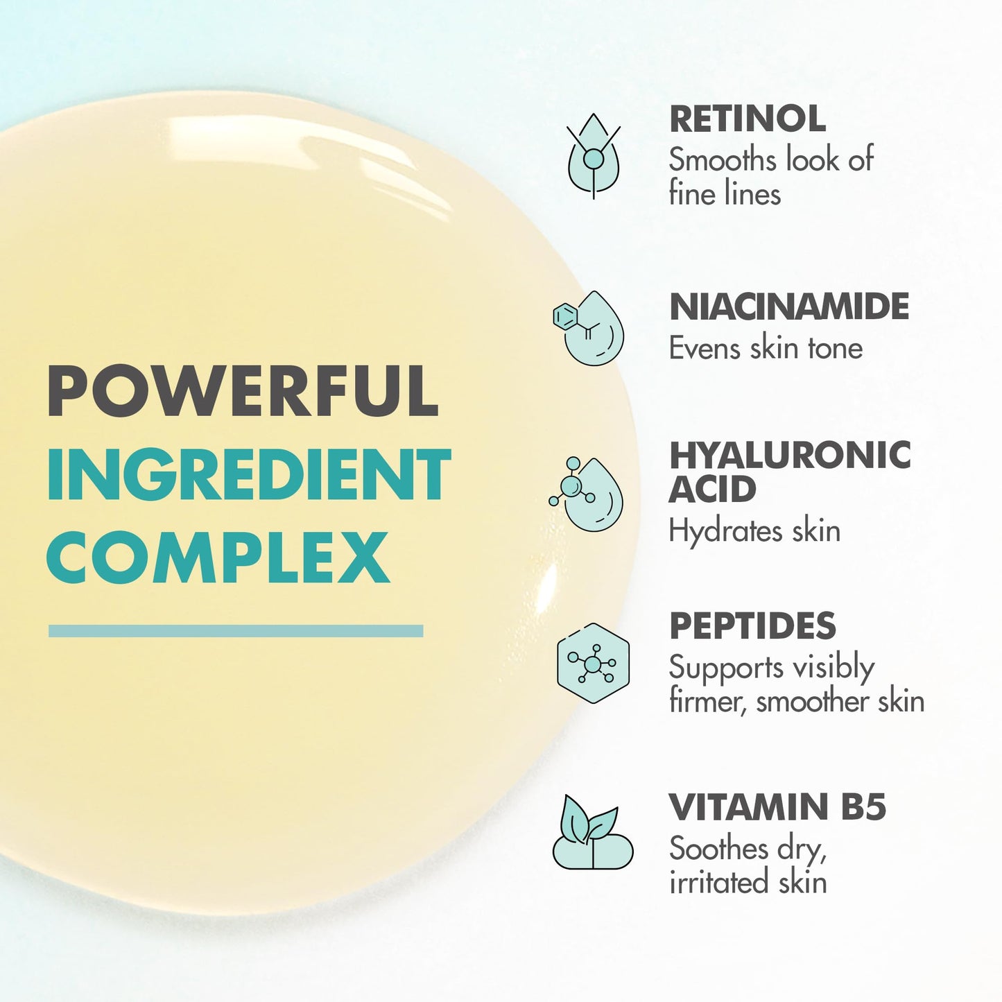 Ebanel Retinol Serum for Face with Vitamin C, Peptides & Hyaluronic Acid, Anti Aging Face Serum for Fine Lines, Uneven Skin Tone, Dark Spots