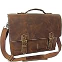 AmeriLeather Classical Leather Organizer Briefcase (Brown)