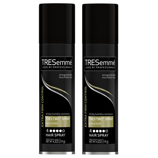 TRESemmé Extra Hold Hairspray, 2-4.2 oz (Pack of 2), Strong Humidity Resistant, Frizz Control, All Day Smoothness, Salon Quality