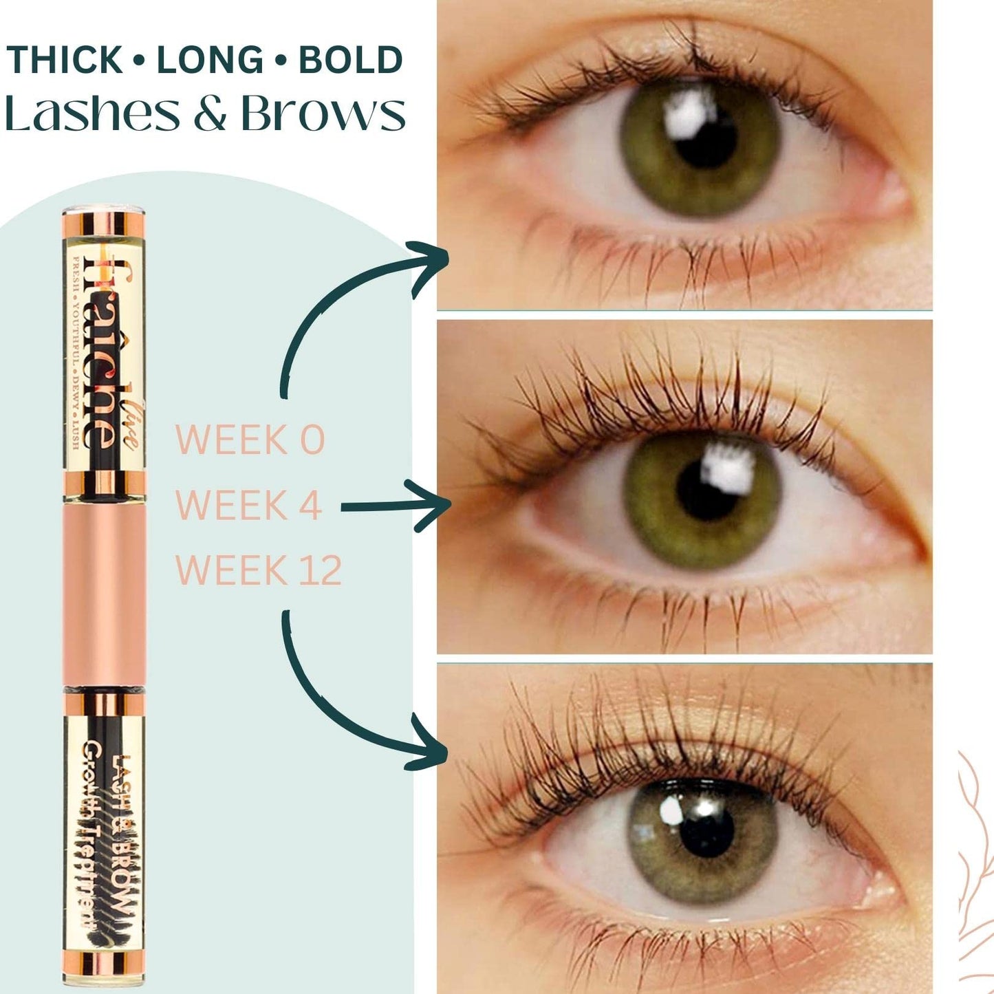 Live Fraiche Organic Castor Oil (4oz) + Filled Mascara Tube, 100% USDA Pure, Cold Pressed, Hexane Free Lash Serum Hair Growth Oil for Eyelashes Beauty and Personal Care Live Fraiche