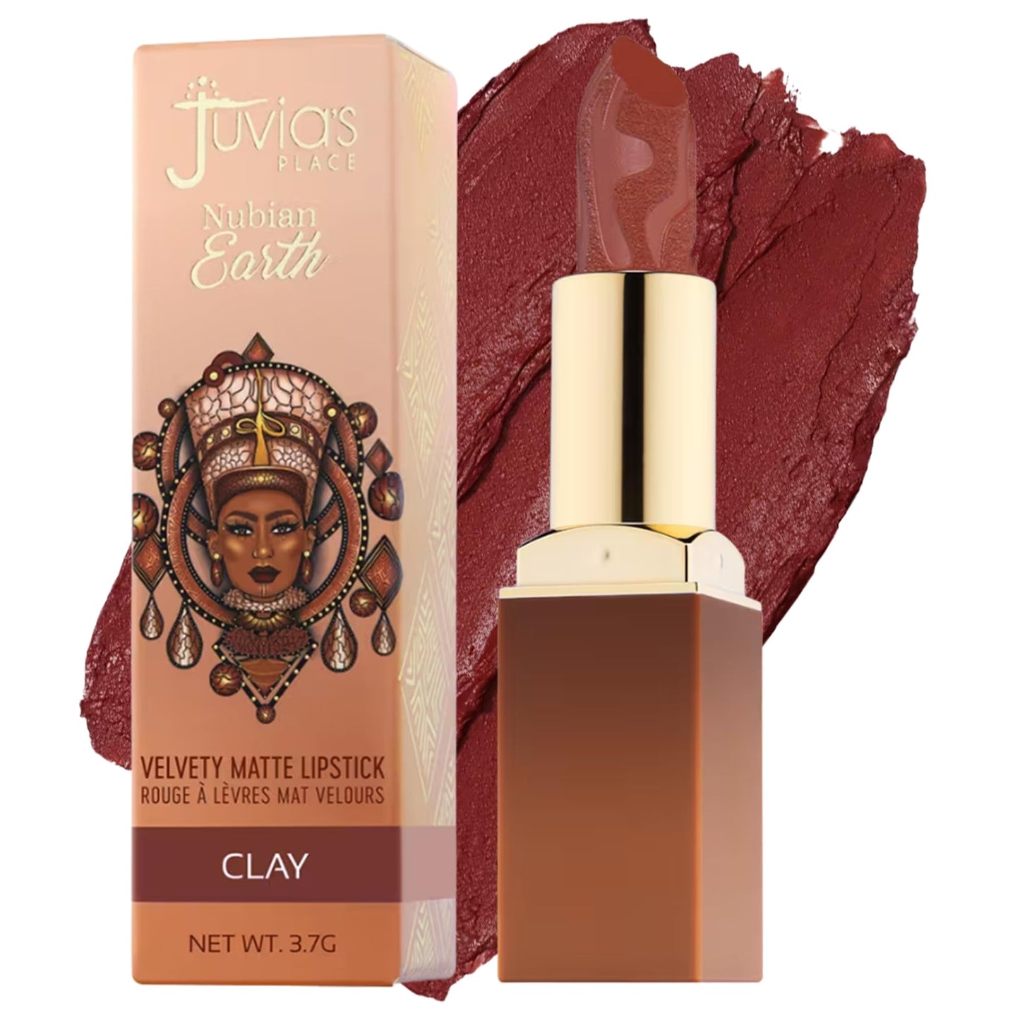 Juvia's Place Nubian Earth Matte Lipstick Clay - Hydrating Long-lasting Lipstick, Richly Pigmented Lip Makeup, Creamy with Matte Finish Beauty & Lip