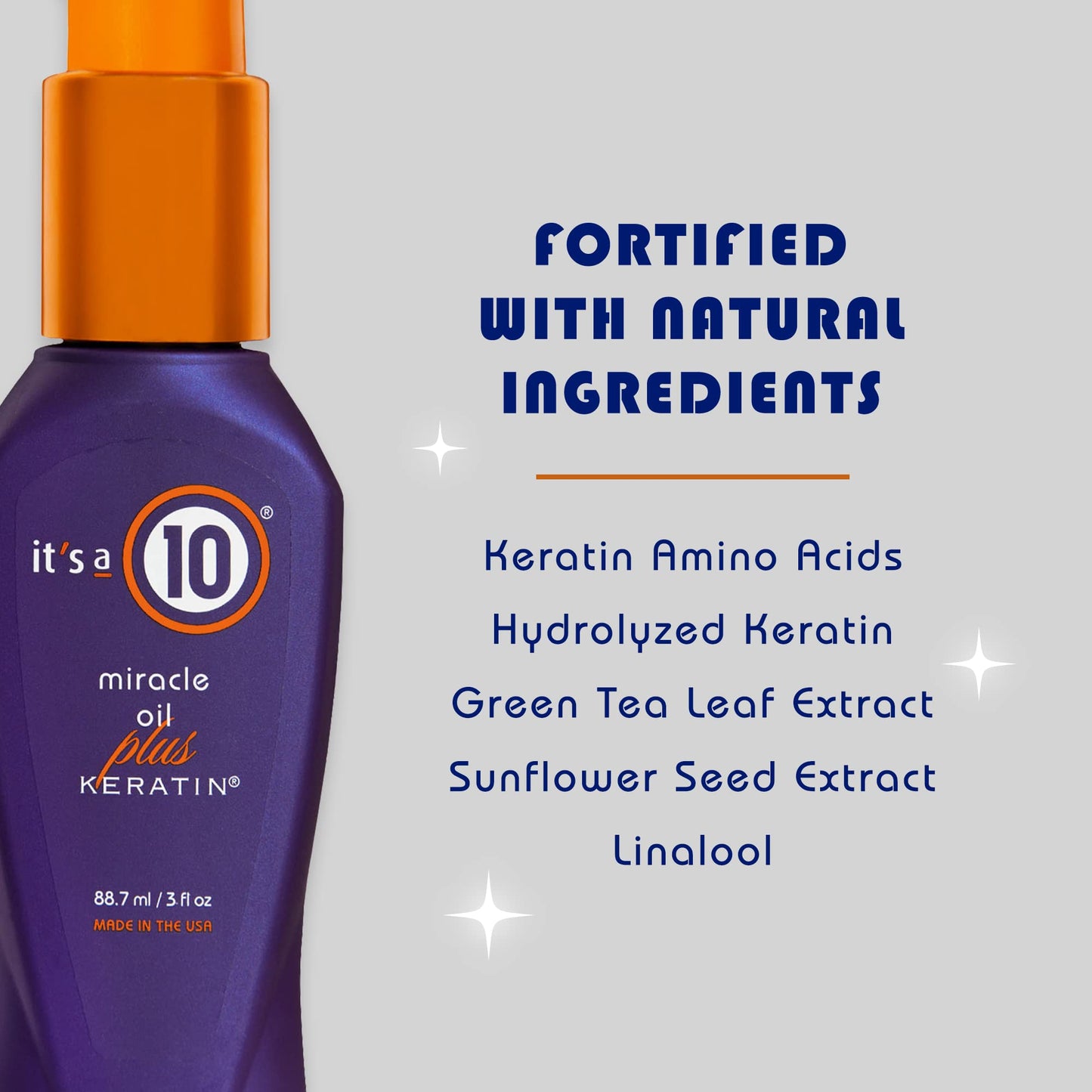 It's a 10 Haircare Miracle Oil Plus Keratin, 3 fl. oz. (Pack of 2)