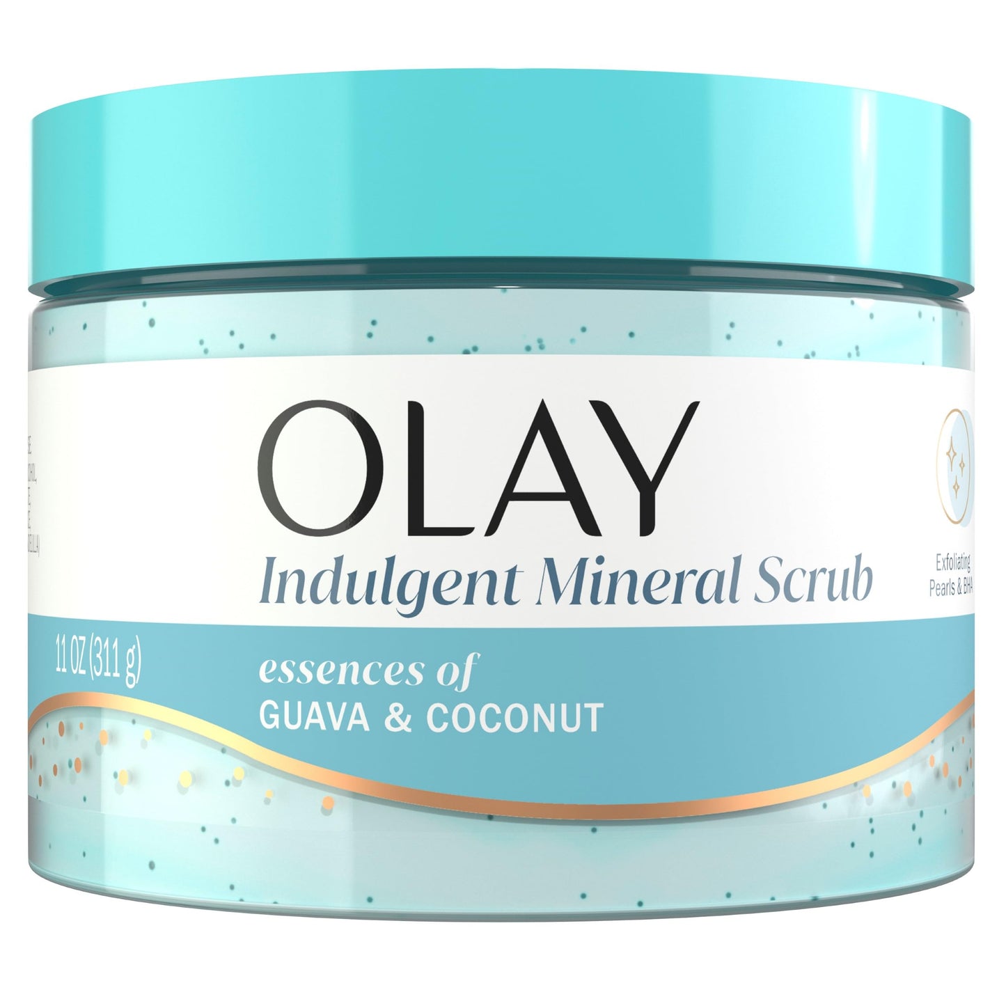 Olay Body Indulgent Mineral Scrub, Skin Exfoliating & Massaging Pearls, Nourishing Soft & Gentle Formula, Renewing BHA, Vitamin B3 Complex, Luxurious