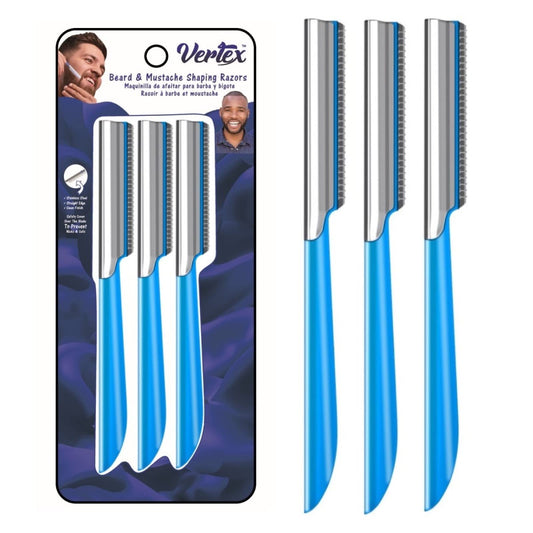 Beard Shaping Razor Tool Mustache Straight Edge Travel Razors Stainless Steel For Eyebrow Grooming Kit Trimmer Blade For Men Bag Use After Black Color Beauty and Personal Care Vertex