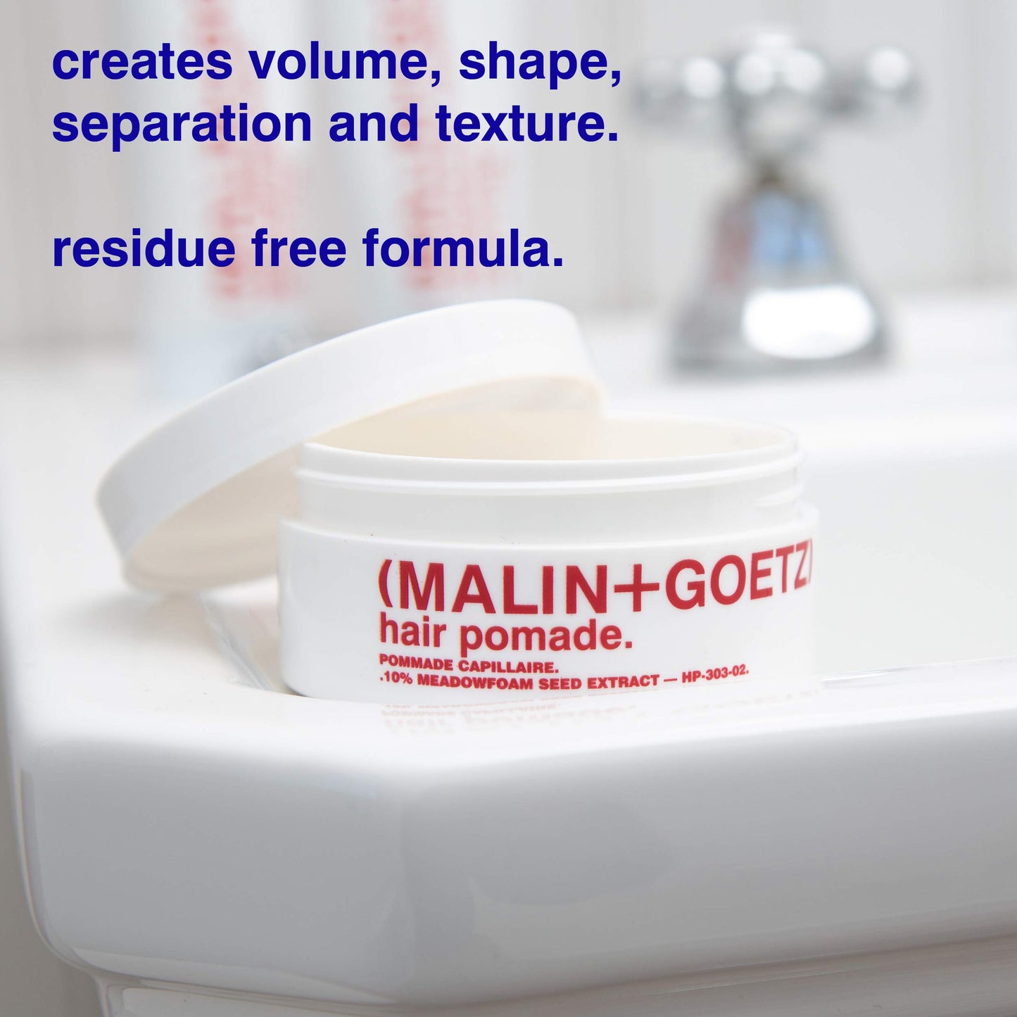 MALIN+GOETZ Hair Pomade | Firm Hold Styling for Volume, Shape & Texture | Beeswax, Meadowfoam, Cannabis & Soybean Oils | Tames Flyaways + Smooths Ends