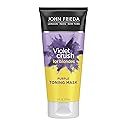 John Frieda Violet Crush Purple Toning Mask, Removes Brassy Tones, Smooths Damaged Hair Cuticles for Cooler, More Luminous, Salon-Fresh Blonde. Safe
