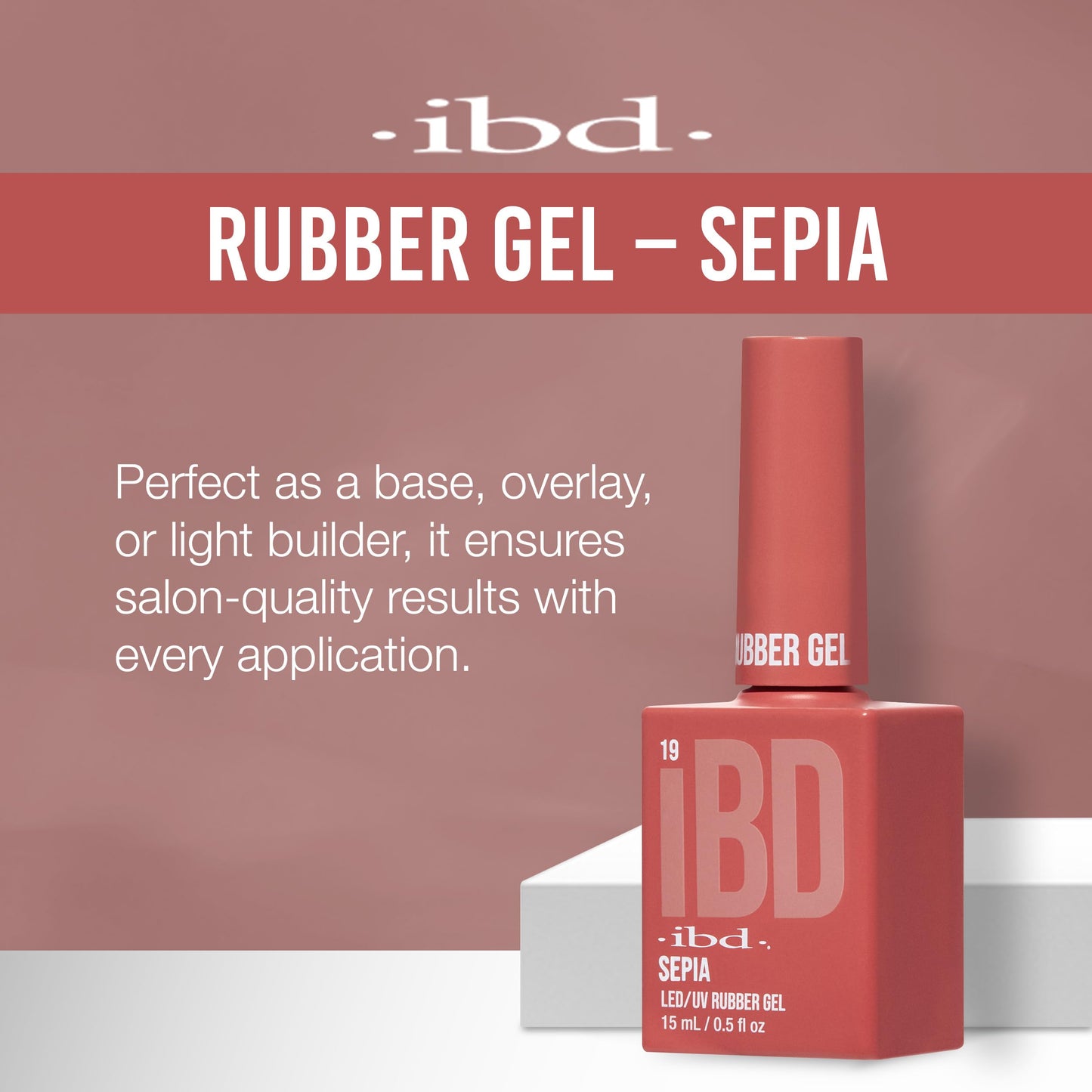 IBD Rubber Gel Polish - Sepia, LED/UV Soak Off Builder Gel for Nails, Strengthening Base Coat for Nail Polish & Extensions, 0.5 fl oz Beauty & Personal Care IBD