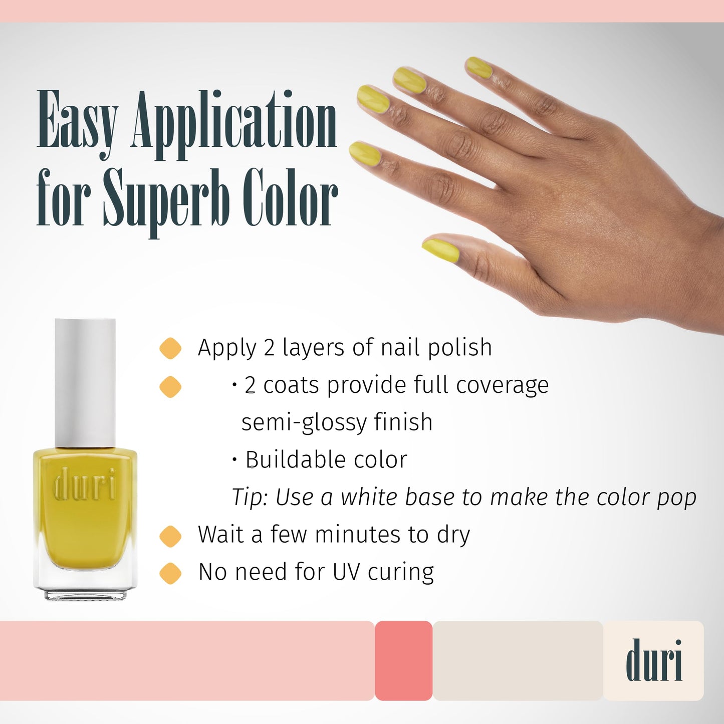 duri 794 Dirty Lemonade - Neon Yellow Nail Polish, Semi Matte, Full Coverage, 0.45 Fl Oz Beauty & Personal Care duri