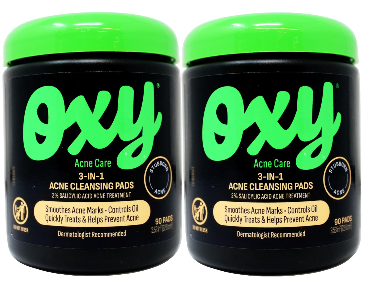 OXY Maximum Action 3-In-1 Treatment Pads 90 ea (Pack of 2)