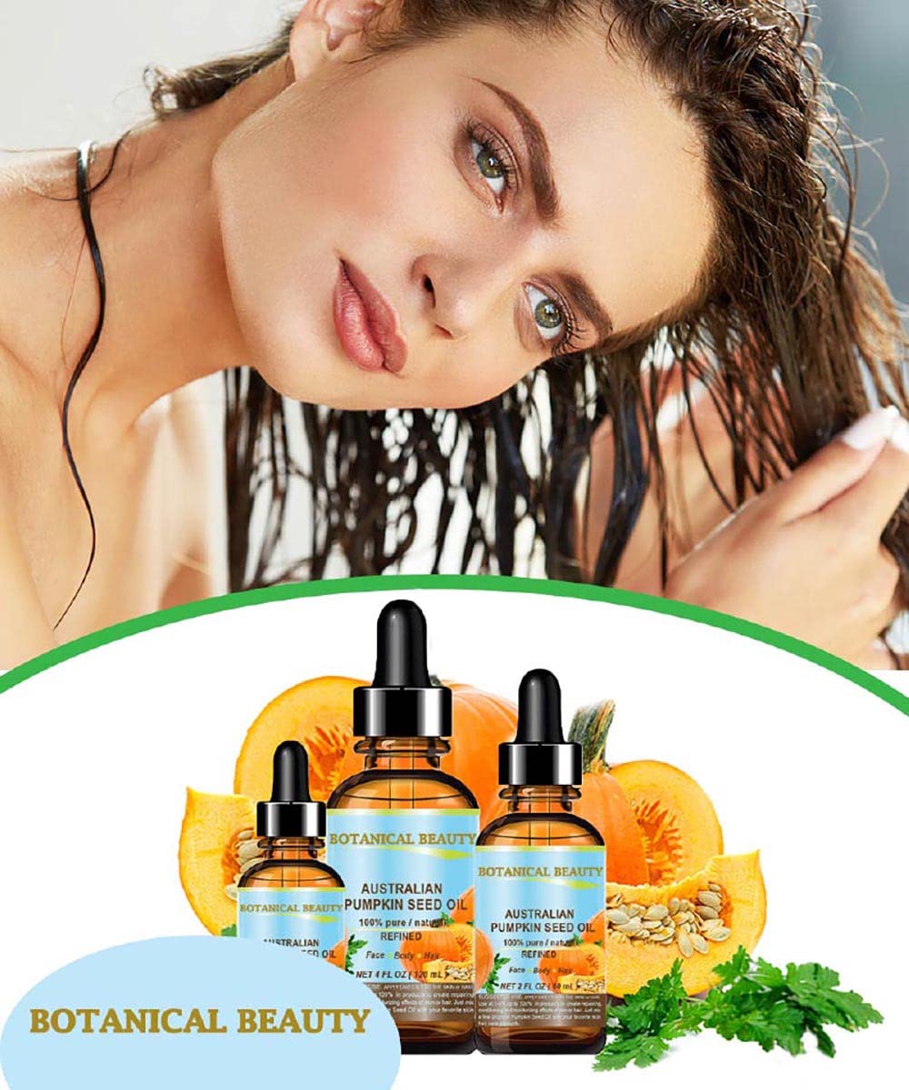 Botanical Beauty Australian PUMPKIN SEED OIL Pure Natural Virgin Unrefined Cold Pressed Carrier Oil. 2 Fl.oz.- 60 ml. for Face, Skin, Hair, Lip, Nails