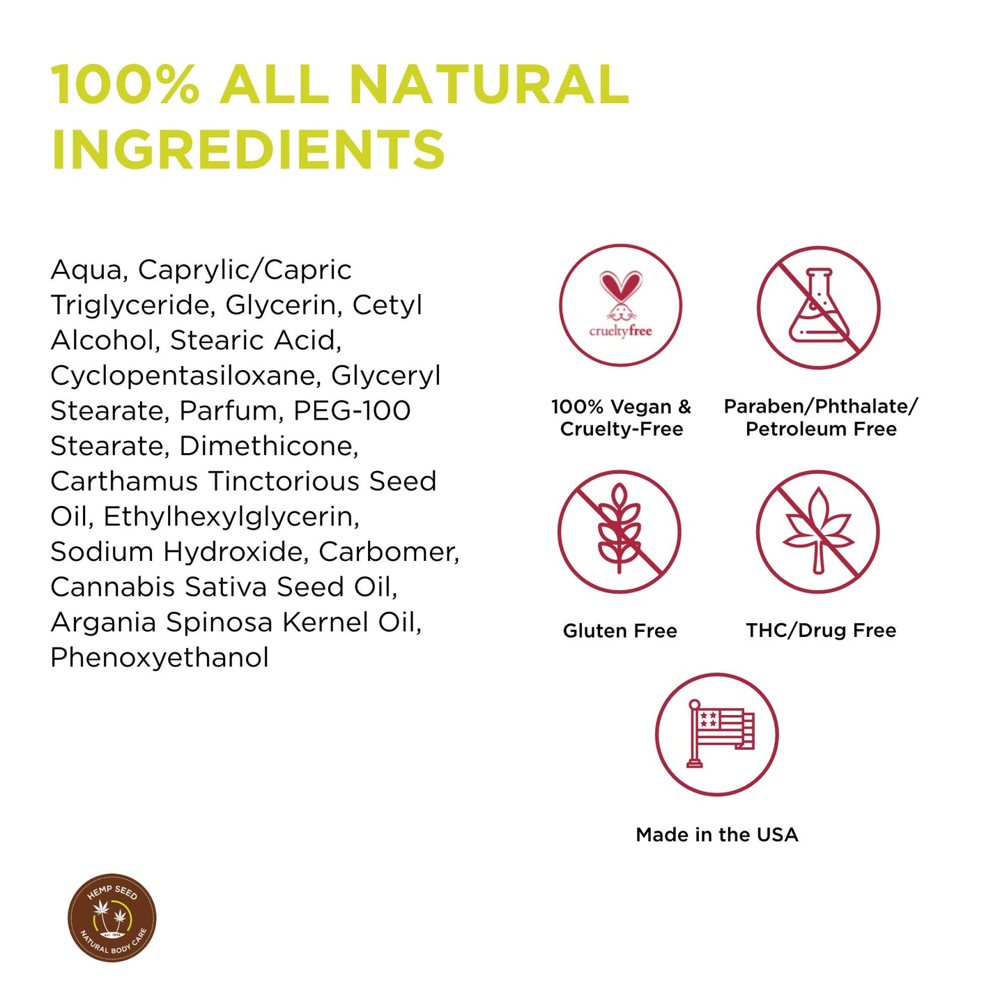 Hemp Seed Hand & Body Lotion, Nag Champa Scent - 7 Fl Oz - Soothe Dry Skin - Argan Oil, Hemp Seed Oil - Light, Non-Greasy Formula - Vegan & Cruelty