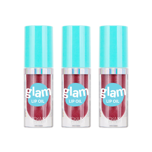 NICKA K NEW YORK Glam Lip Oil, Long Lasting, Tinted Lip Gloss, Nourihes, Hydrates, Jumbo Applicator, Natural Glossy Tint for Ultimate Effect (Sangria