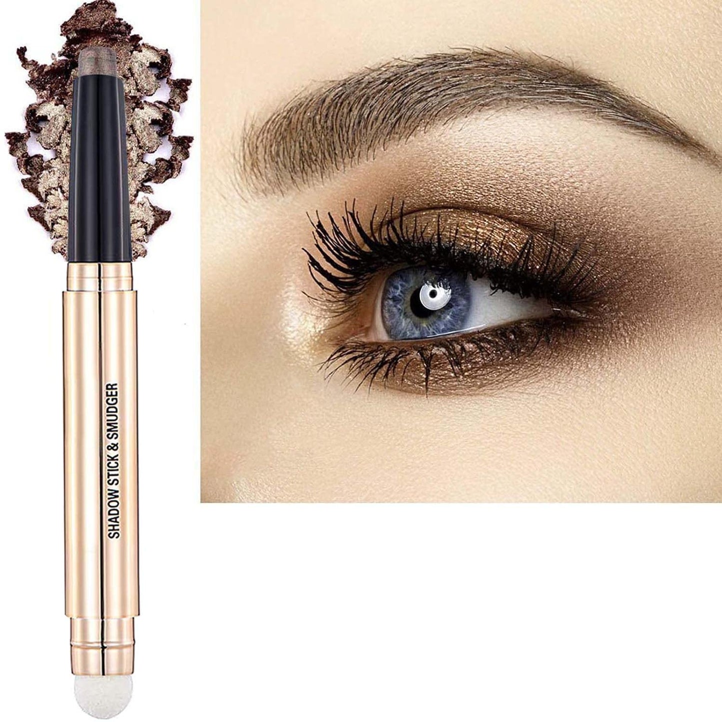 Metiplou Brown Eyeshadow Stick Eyeliner pencil For Eye Makeup Cream Shimmer Smooth Glitter Dark Light Matte Single Crayon Primer Palette