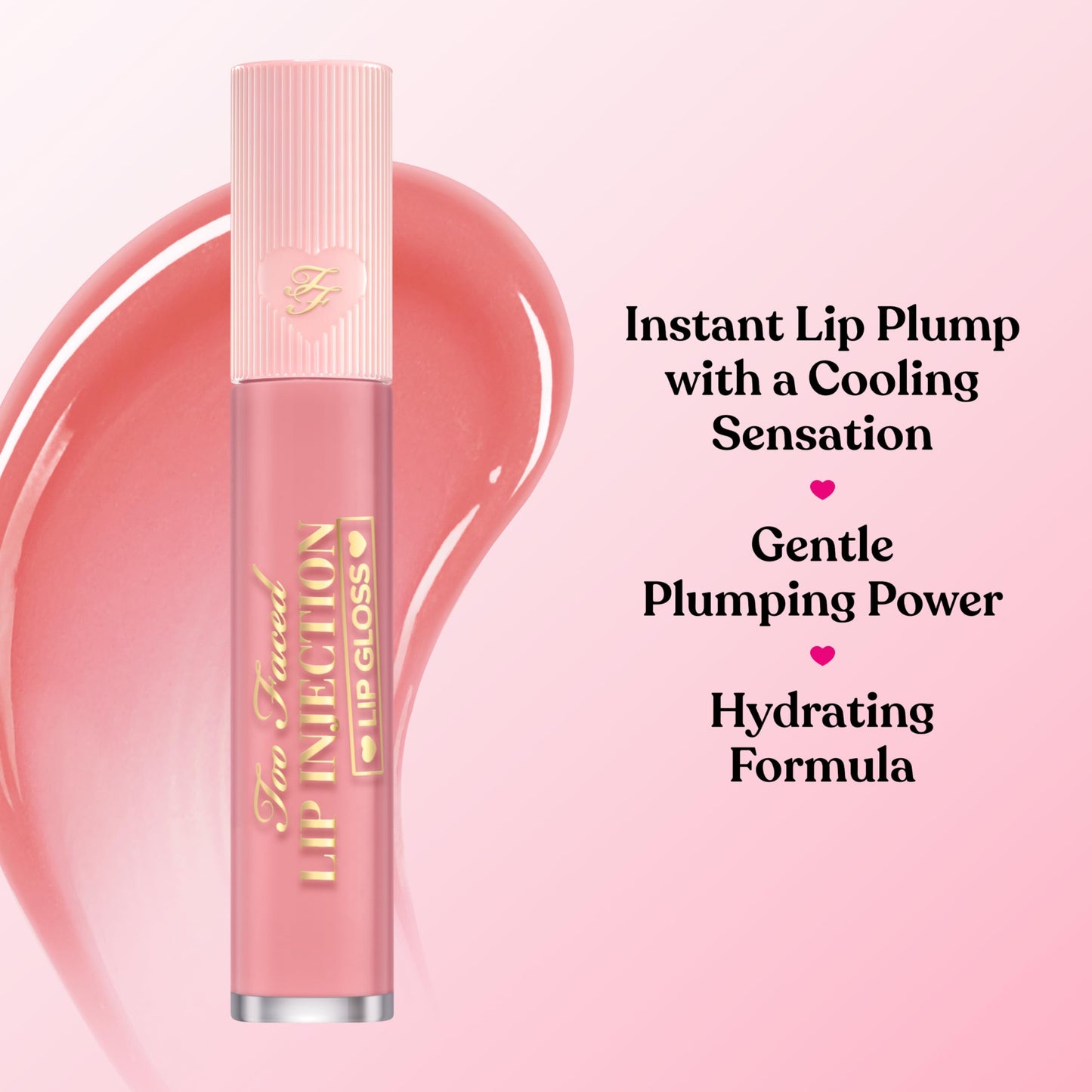 Too Faced Lip Injection Lip Gloss Cooling Instant Lip Plumper | Creates Visible Volume, Hydration & Shine | In High-Shine Gloss & Shimmer Shades