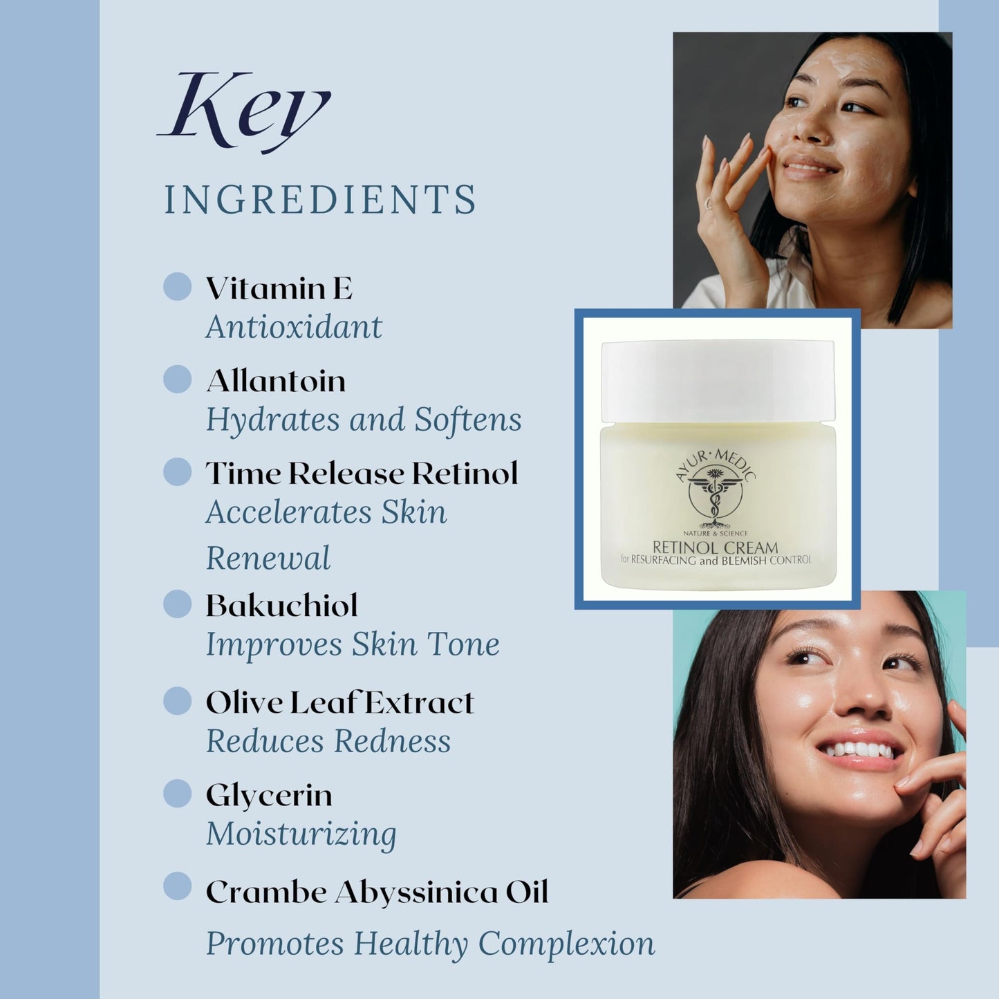 Ayur-Medic Retinol Cream for Wrinkle and Blemish Control