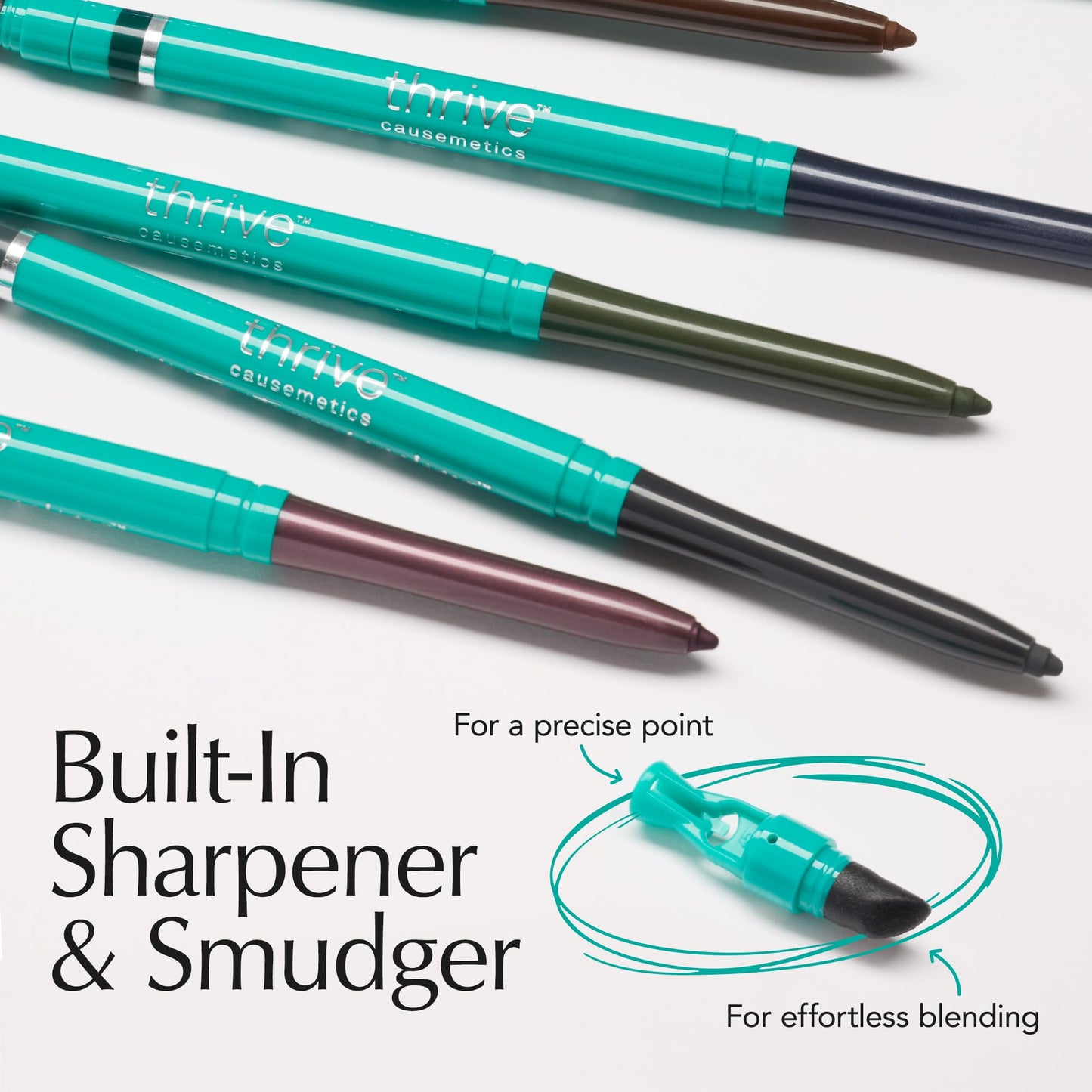 Thrive Causemetics Infinity Waterproof Eyeliner Pencil, Built In Sharpener & Smudge Tip, Long Lasting, Smudge Proof, Hyaluronic Acid & Shea Butter Beauty and Personal Care Thrive Causemetics
