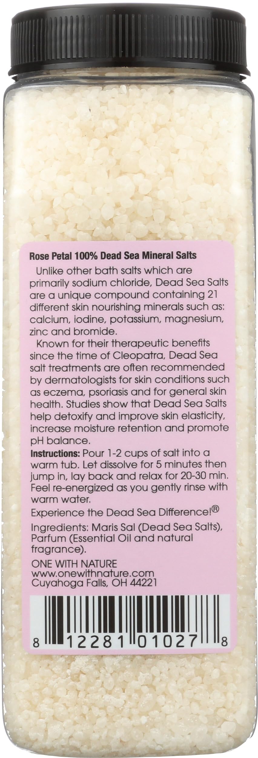 Bath Salts, Rose Petal 32 oz by One with Nature (Pack of 3) Beauty and Personal Care One With Nature