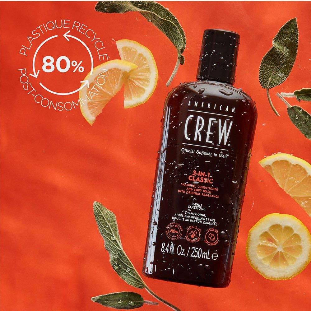 AMERICAN CREW 3 N 1 Shampoo, Conditioner and Body Wash 3.3 oz
