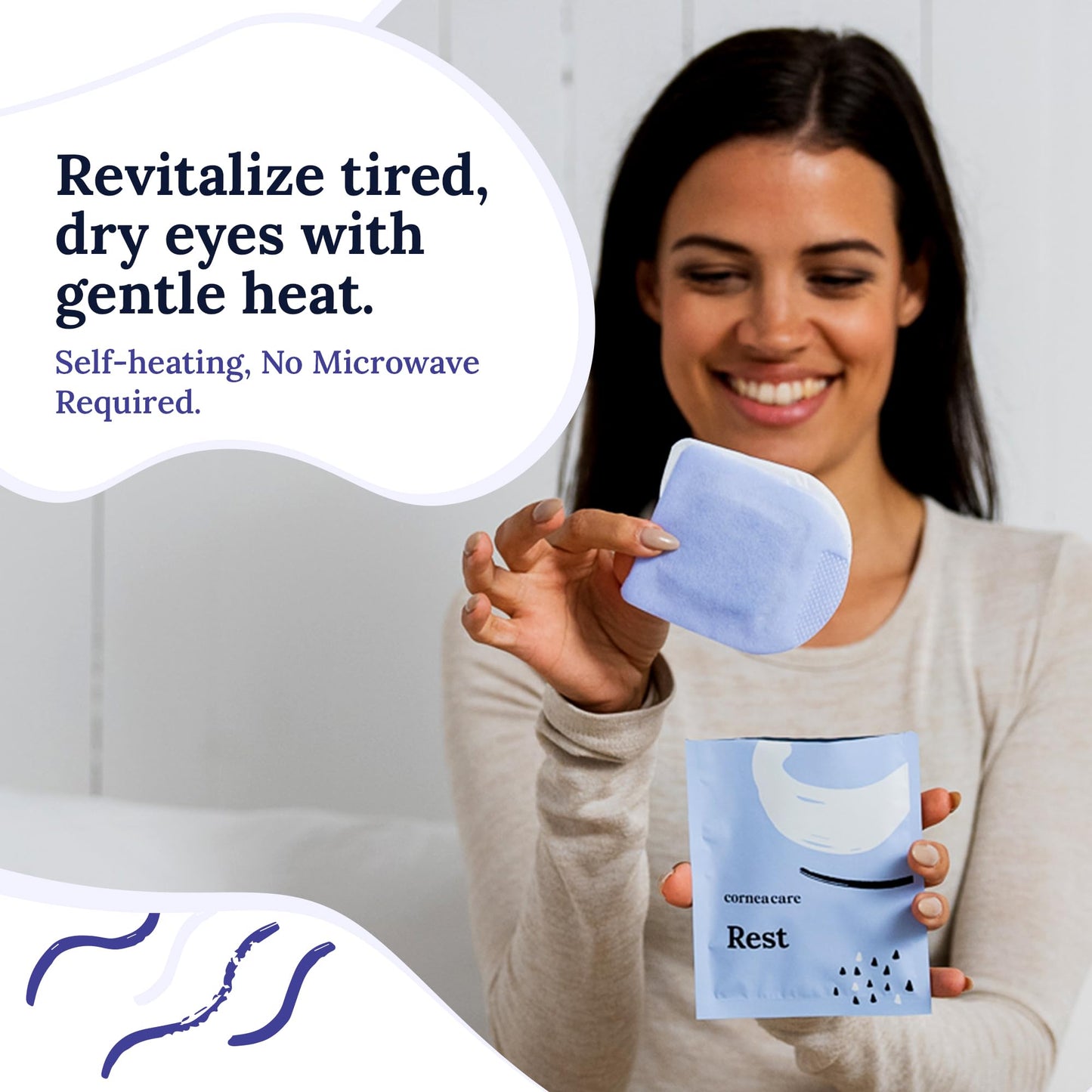 CorneaCare Rest: Self Heating Warm Compress for Dry Eyes | Heated Eye Mask for Fast Relief | Steam Mask for Stye Treatment | No Microwave or Washcloth