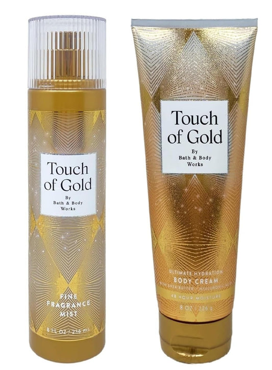 Bath and Body Works Touch of Gold Mist and Body Cream Set - Full Size Beauty & Personal Care Bath & Body Works