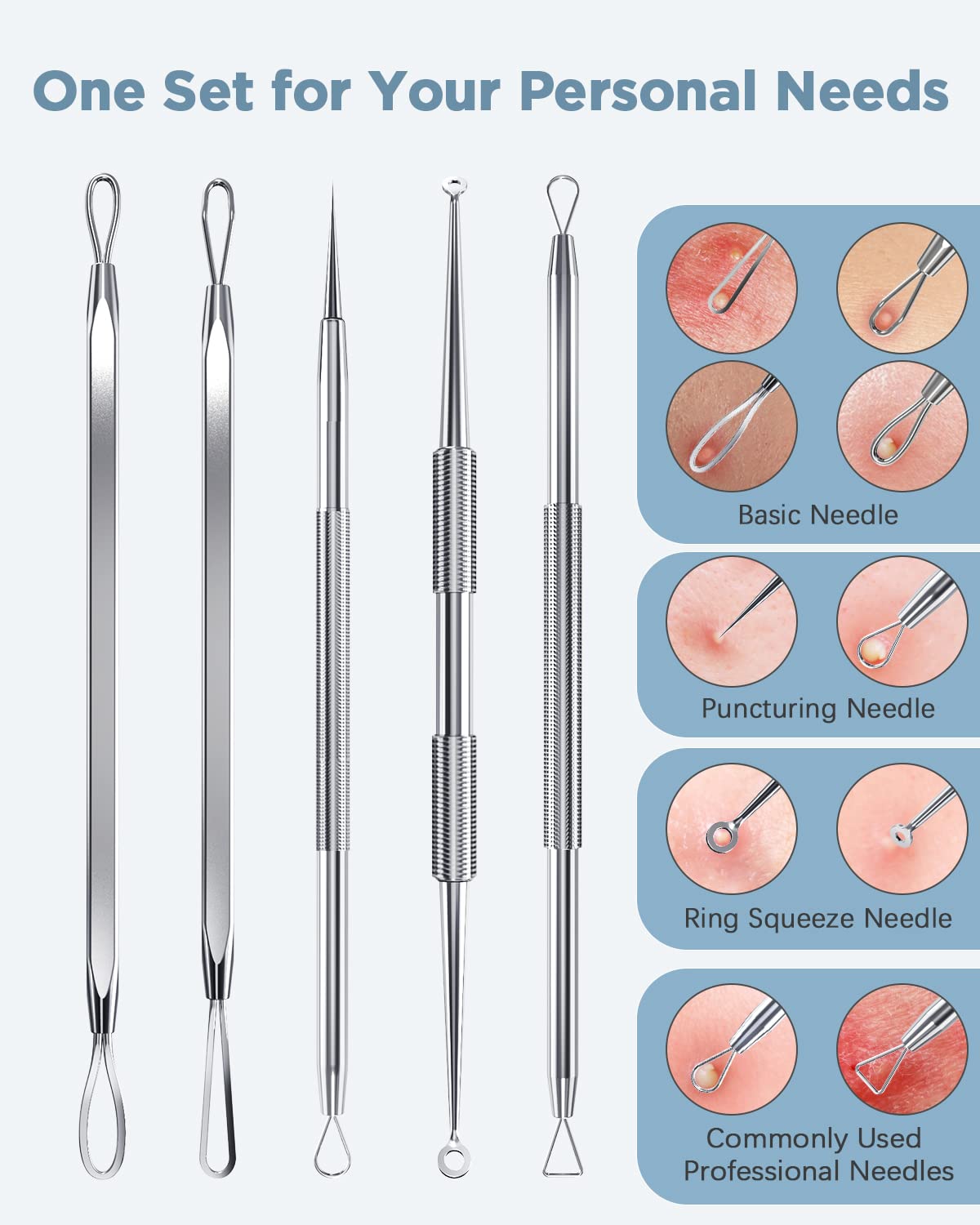 BESTOPE Blackhead Remover Blackhead Removal Pimple Comedone Extractor Tool - Treatment for Blemish Whitehead Popping Zit Removing with Metal Case