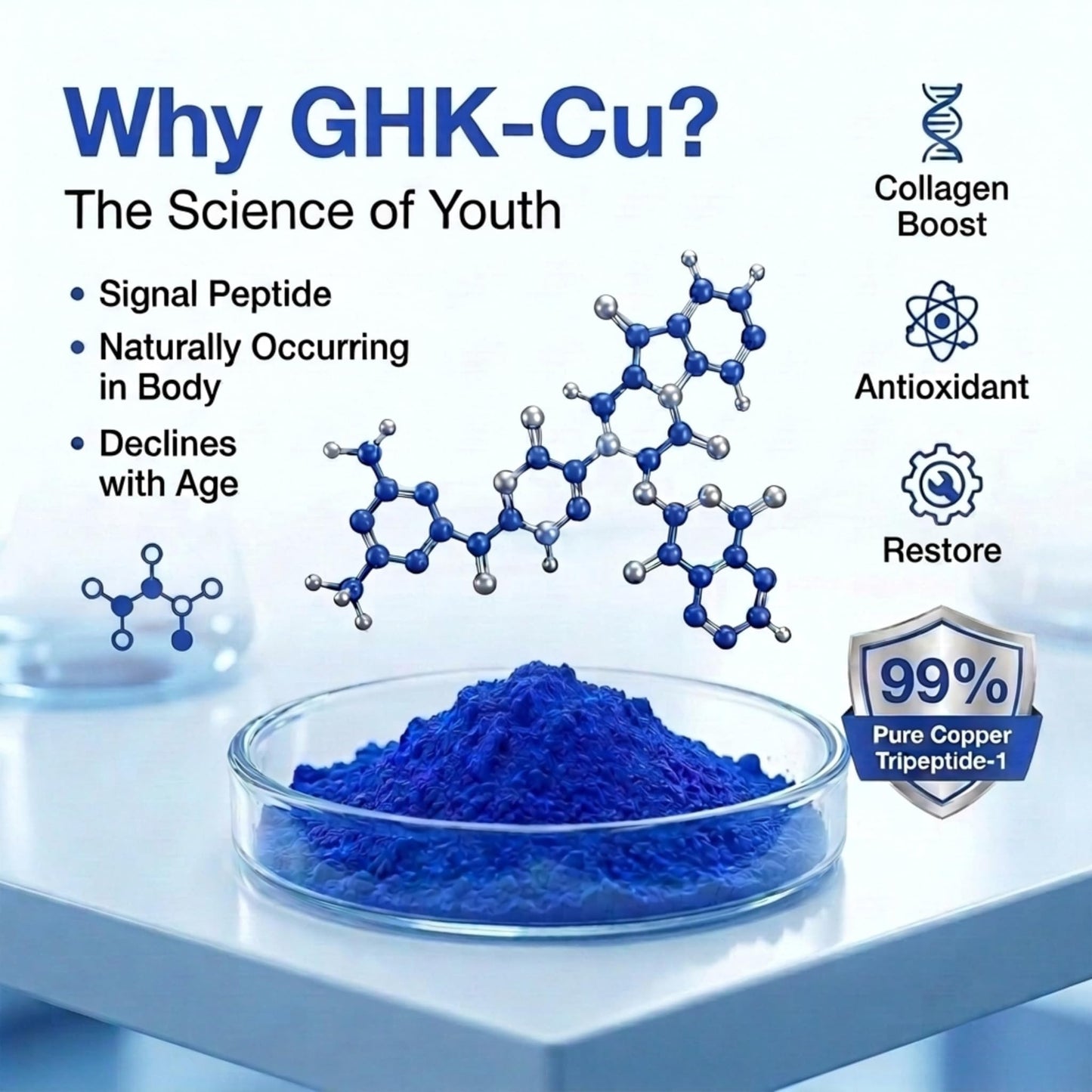 Skin Perfection GHK-Cu Copper Peptide Powder 99.7% Pure, DIY Skincare, 1g Beauty & Personal Care Skin Perfection