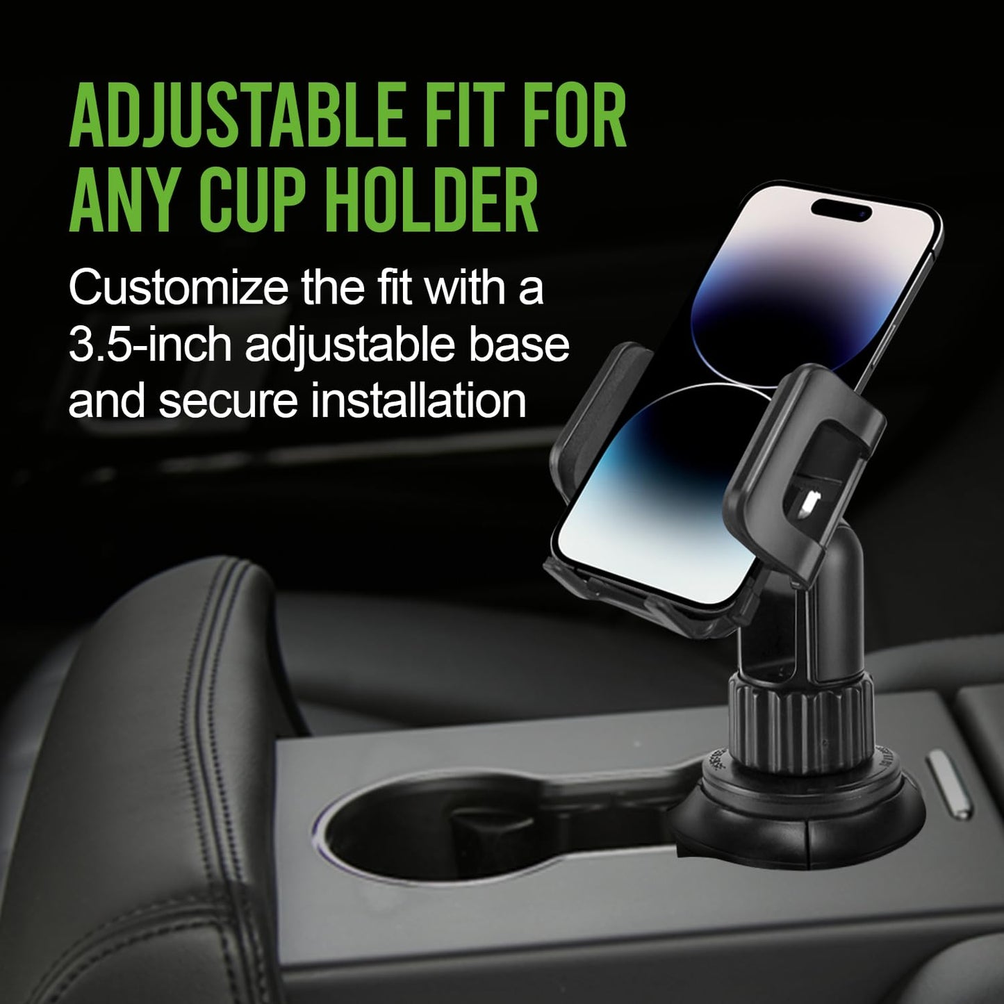Cellet Car Cup Holder Phone Mount, Phone Holder Mount Cradle Universal Adjustable Compatible for Apple iPhone, Samsung Galaxy, Moto, Google Pixel…