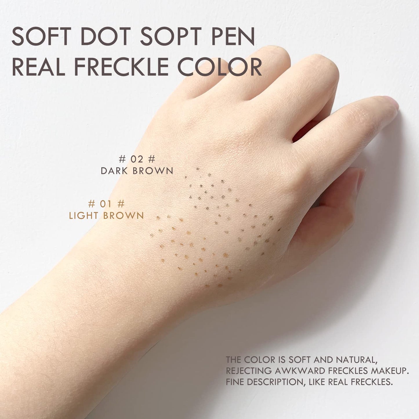 KYDA 2 Pcs Freckle Makeup Pen, Natural Lifelike Freckle Makeup Pen Magic Color, Waterproof Longlasting Soft Dot Sopt, for Natural Effortless Sunkissed