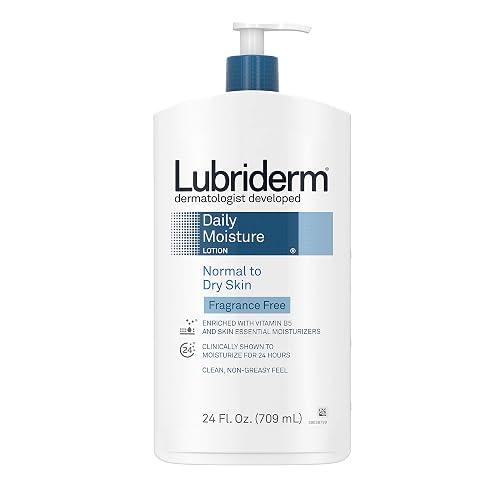Lubriderm Daily Moisture Hydrating Unscented Body Lotion with Vitamin B5 for Normal to Dry Skin, Non-Greasy and Fragrance-Free Lotion. 24 fl. oz