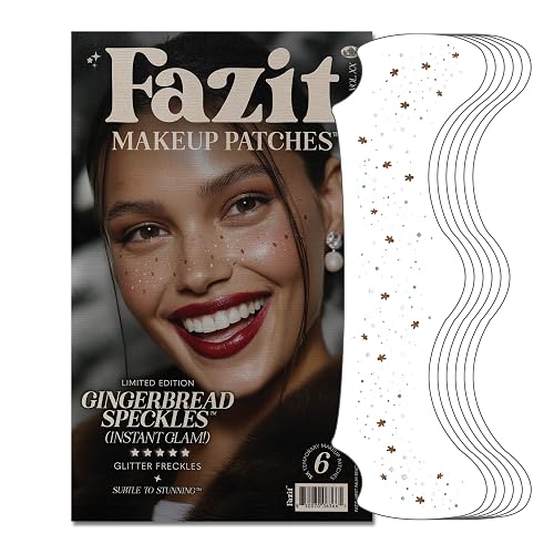 Fazit Makeup Patches - Gingerbread Speckles - Glow Up Make-Up Patches - Cute Glitter Makeup Accessories for Women - Cosmetic Glitter for Face