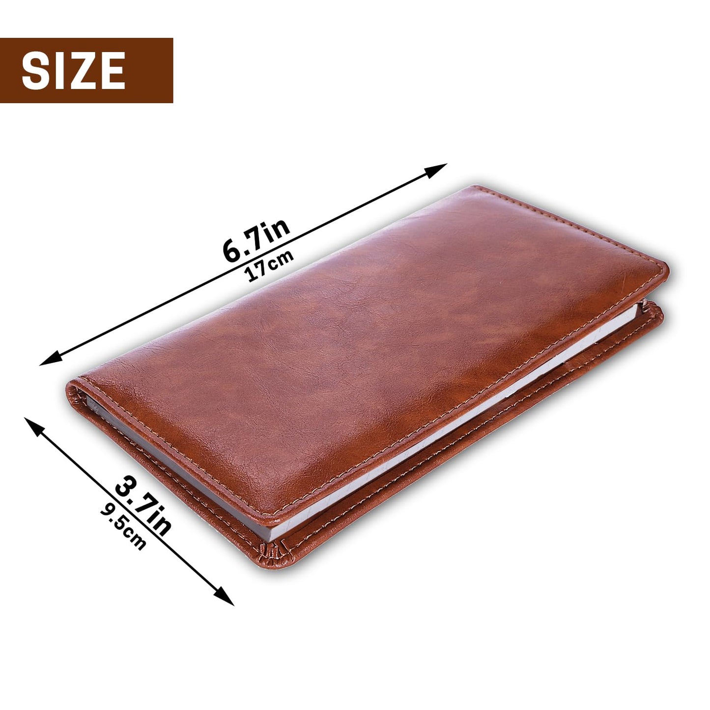 Aurya Leather Checkbook Covers For Personal Holder With Free Vinyl Divider, Cover Duplicate Checks Men And Women