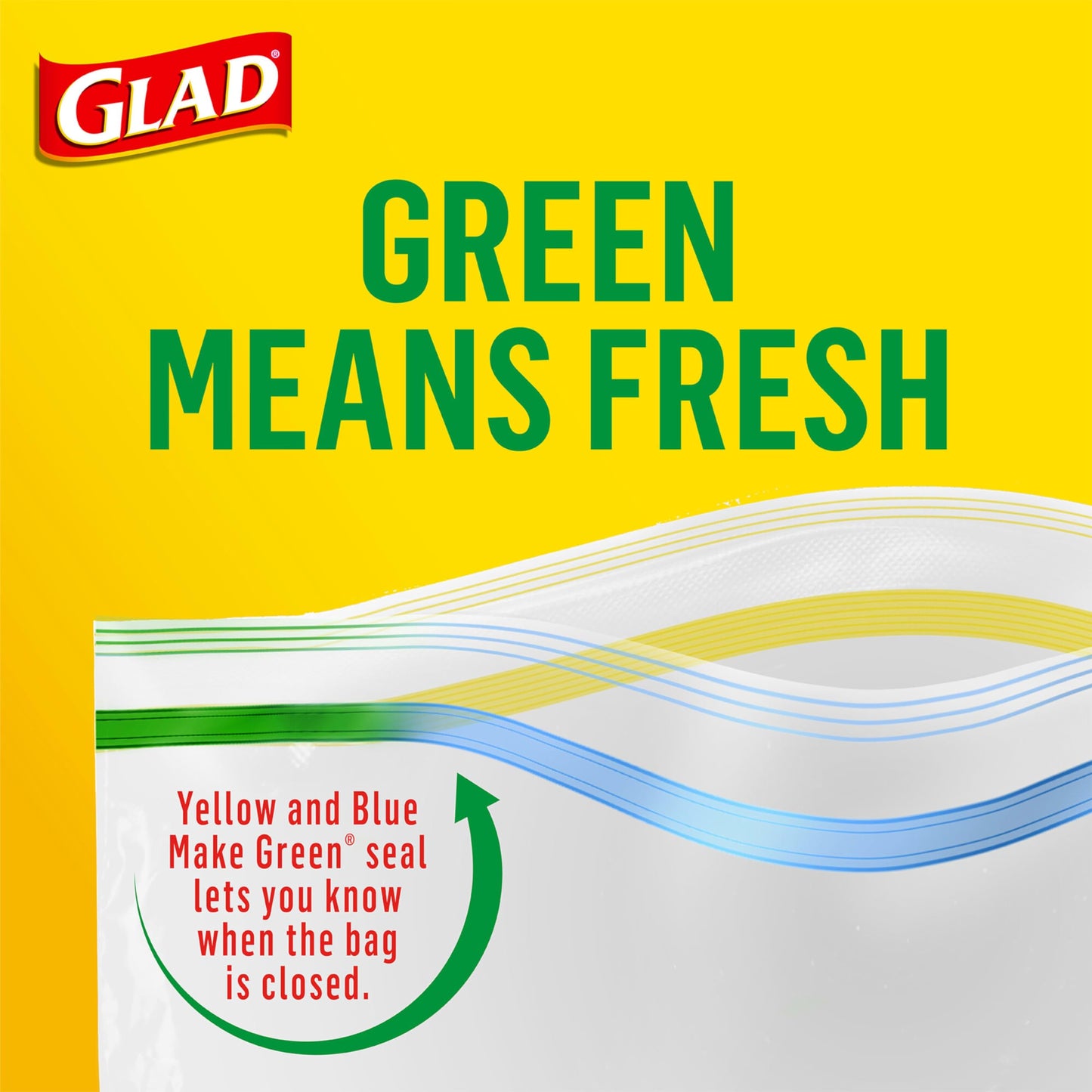 Glad Zipper Food Storage Plastic Bags, Quart, 50 Count (Package May Vary)