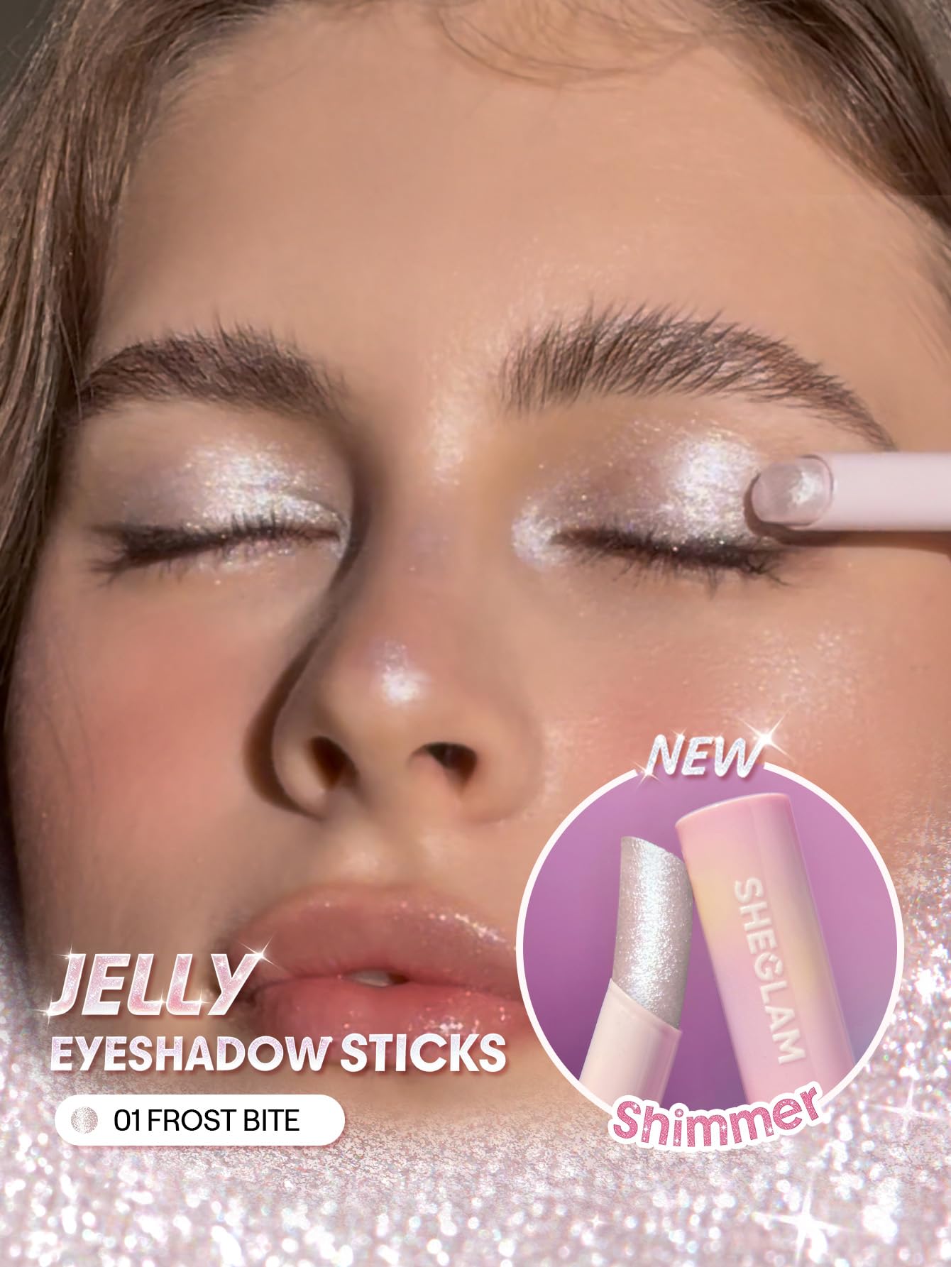 SHEGLAM Crystal Jelly Glaze Stick for Eyeshadow-01 Frost Bite Beauty and Personal Care SHEGLAM