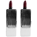 Stephanie Imports Set of 2 Rectangular Vintage Lipstick Cases With Glass Mirror (Silver Wave)