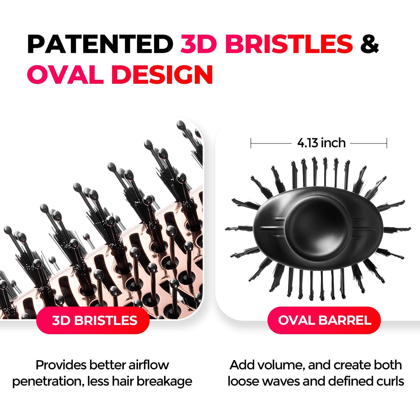 TYMO Hair Dryer Brush Blow Dryer Brush in One, 4 in 1 Ionic Hairdryer and Styler Volumizer with Oval Titanium Barrel, Hot Air Straightener for Smooth