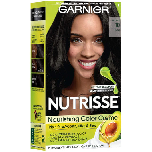 Garnier Nutrisse Nourishing Color Creme Black [10] 1 ea (Pack of 3)