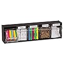 Deflecto 20504OP Tilt Bin Plastic Storage System w/5 Bins, 23 5/8 x 5 1/4 x 6 1/2, Black