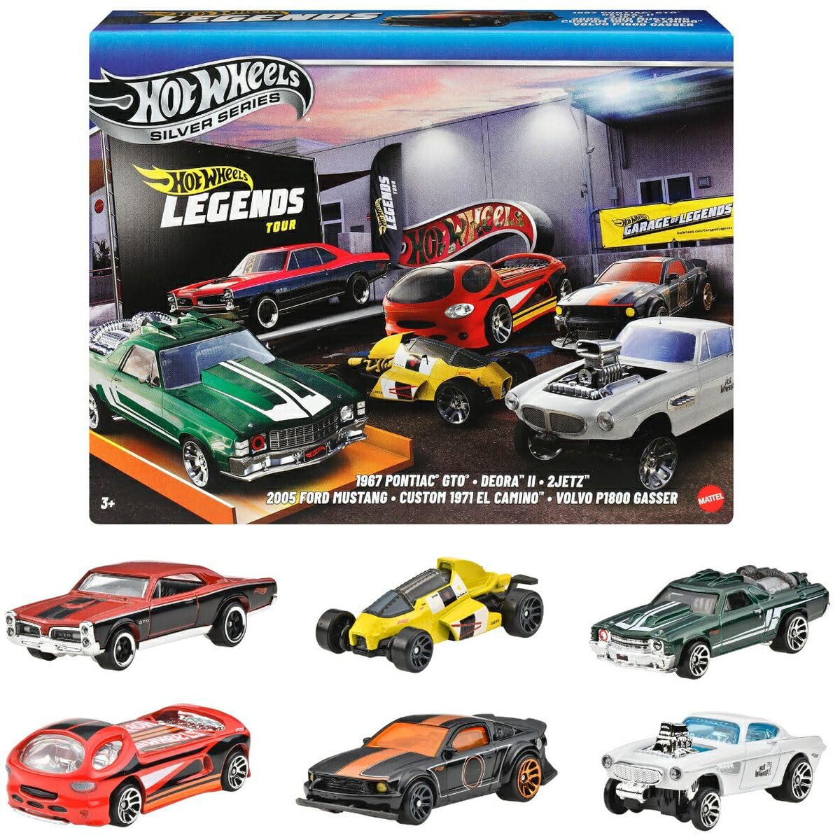 Hot Wheels 1:64 Scale Die-Cast Toy Cars and Trucks Set of 6 HW Legends Vehicles Decoration (Styles May Vary) JBY78