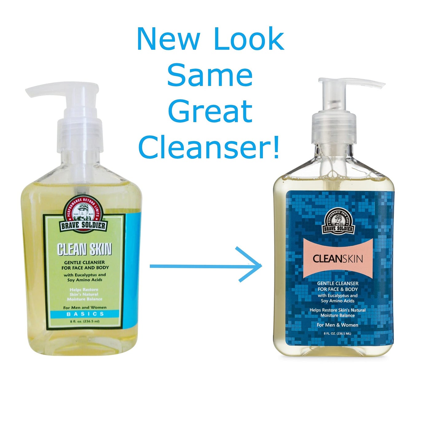 Brave Soldier Clean Skin Face Cleanser for Men and Women Moisturizing Face Wash for Sensitive,Oily, or Dry Skin, Mild Makeup Remover | Pump Bottle 8