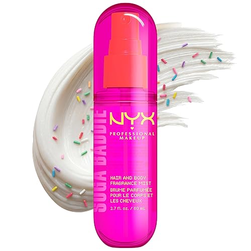 NYX PROFESSIONAL MAKEUP Fat Oil Fragrance Mist Perfume, Suga Baddie Vanilla & Whipped Cream Scent, Long Lasting Hair & Body Spray with Musk, Vegan