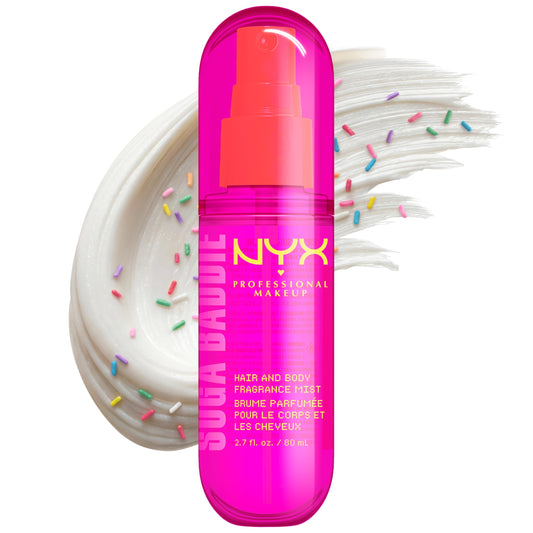NYX PROFESSIONAL MAKEUP Fat Oil Fragrance Mist Perfume, Suga Baddie Vanilla & Whipped Cream Scent, Long Lasting Hair & Body Spray with Musk, Vegan