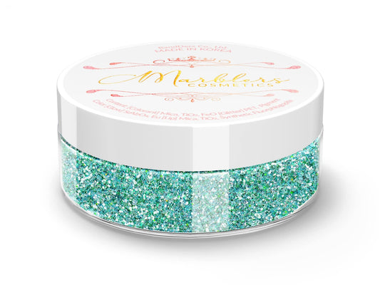 MARBLERS Holographic Face & Body Glitter [Unicorn Teal] 0.18oz (5g) | Fine | Non-Toxic | Vegan | Cruelty-Free | Festival, Rave & Party Makeup | Eye