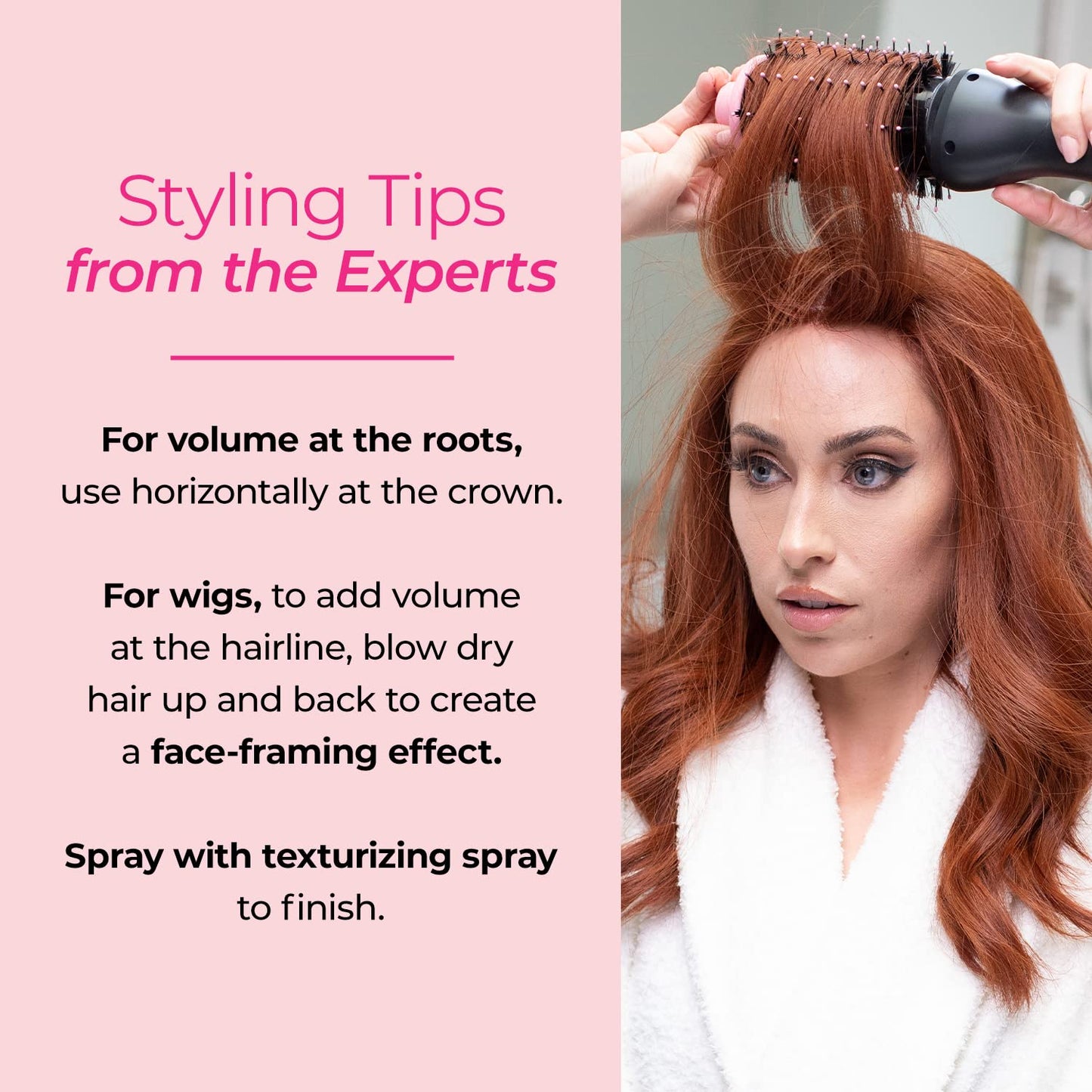 Milano Collection Hot Air Hair Brush Dryer, Quick & Easy Styling, Hair Volumizer for Human Hair Wigs & Natural Hair, Lightweight Round-Shaped Barrel